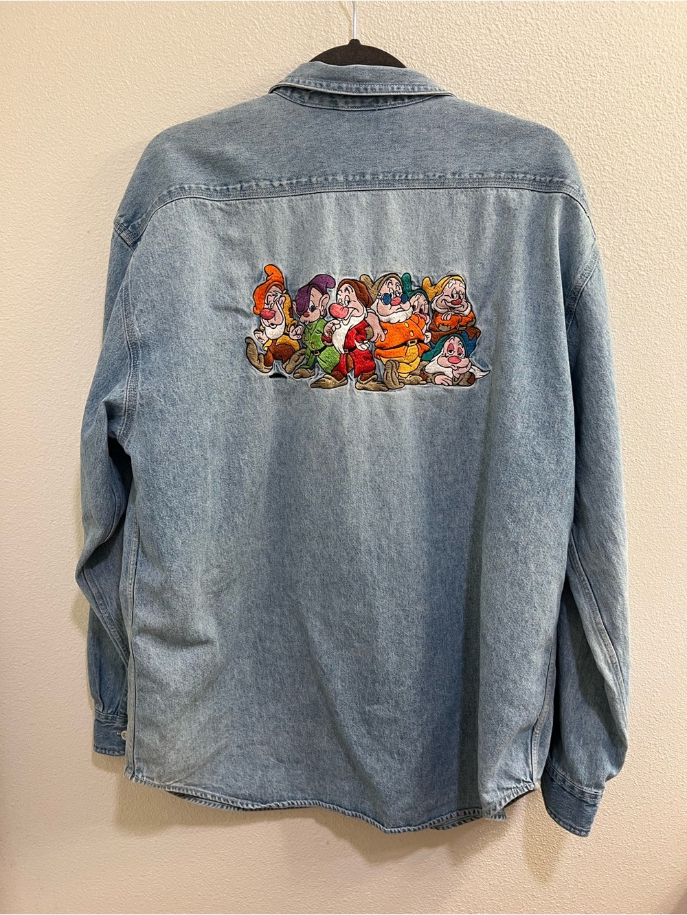 Vintage Disney 90's  The Seven Dwarfs Button Front Denim  Embroided  Top